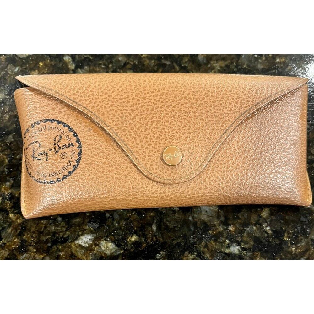 TWO Vintage Ray Ban Sunglass Case Leather Perfect Condition